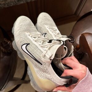 Nike White and Black Air VaporMax Sneakers